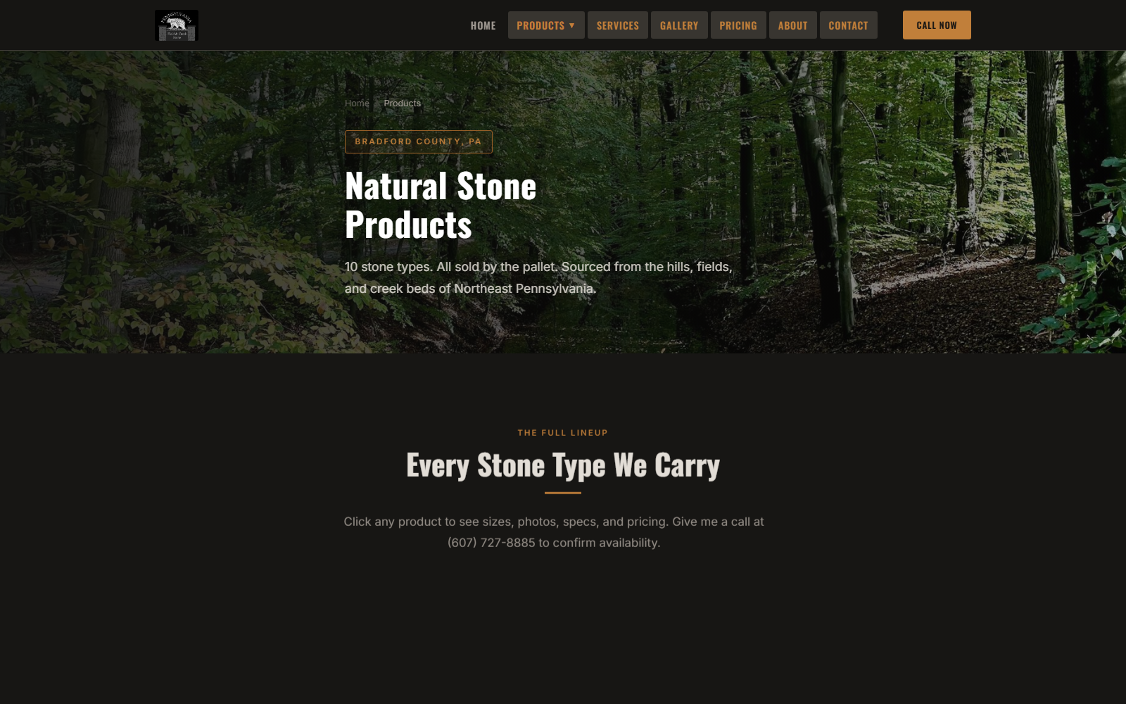 Pennsylvania Field and Creek Stone products page