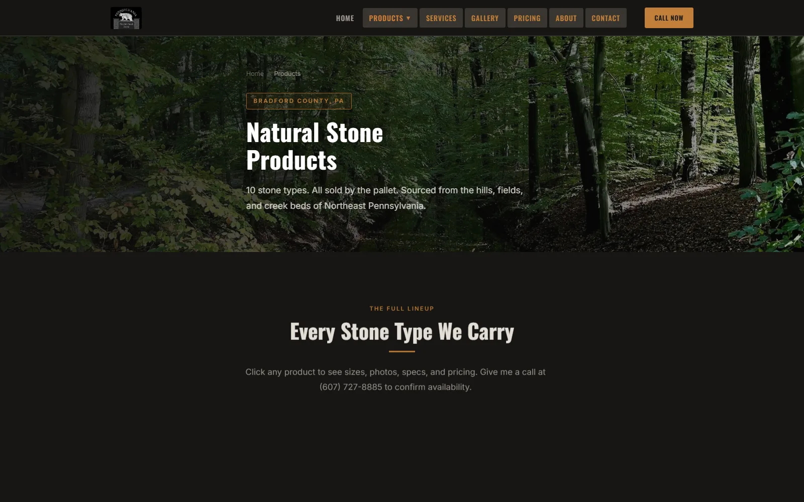 Pennsylvania Field and Creek Stone products page
